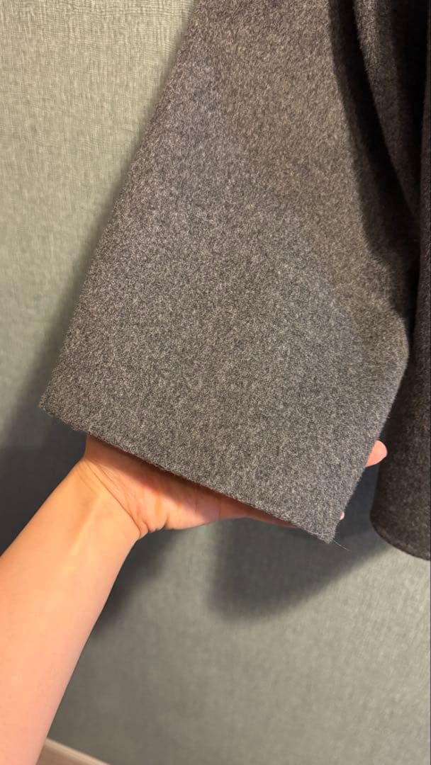 【完売】COS 2025ダブルフェイス ウール スカーフコートグレー XXS