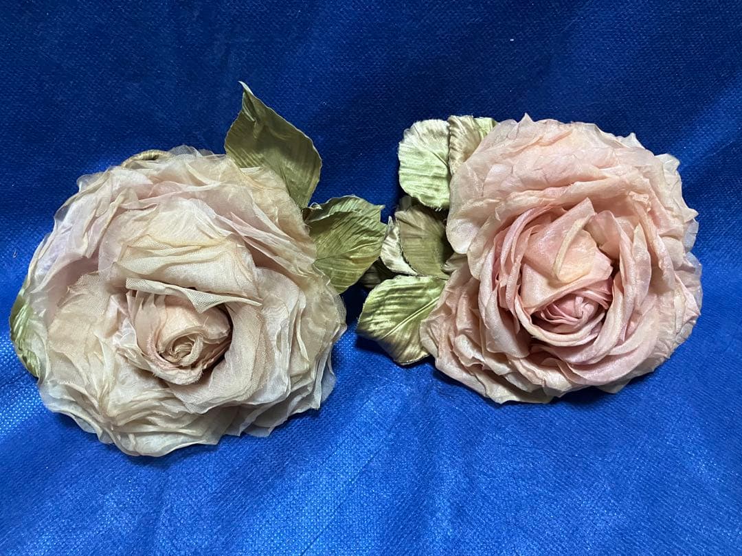 布花　染め花アートフラワー　ハンドメイド　アンティーク風　７点セットまとめ売り