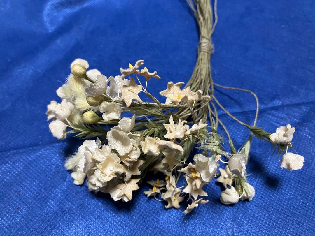 布花　染め花アートフラワー　ハンドメイド　アンティーク風　７点セットまとめ売り