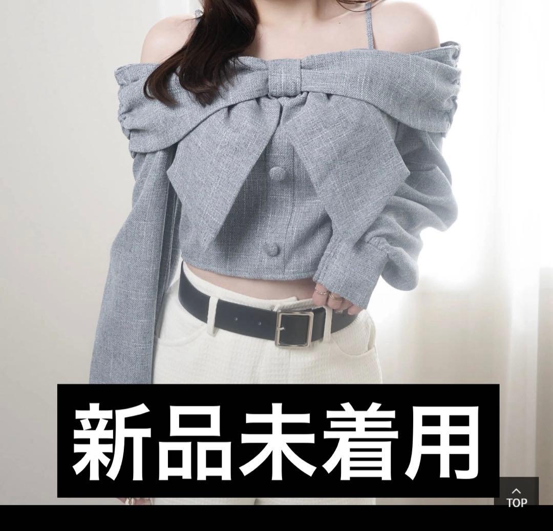 タグ付き】　リボンオフショルロングスリーブトップス　リップサービス