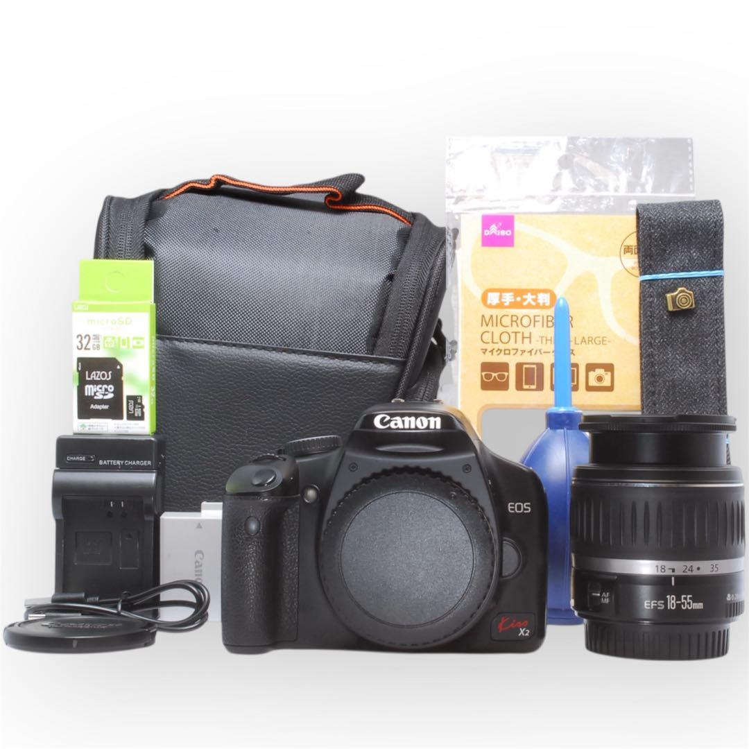Canon キャノン Kiss X2 /一眼レフカメラ/バッグ付/入門機/軽量