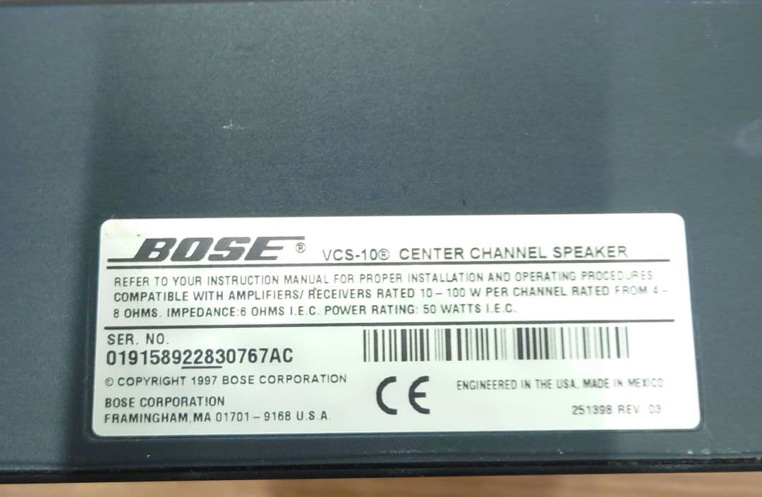 ■■BOSE　VCS-10　センタースピーカー