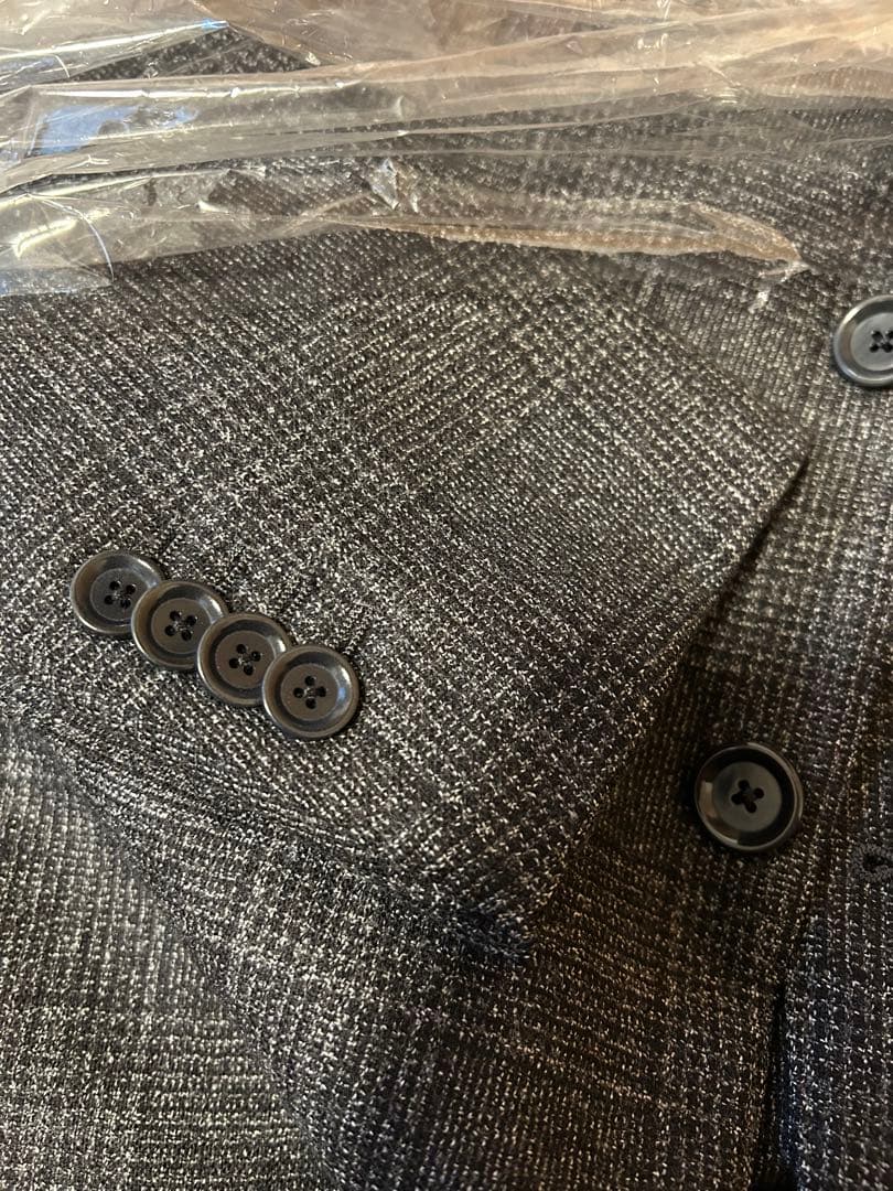 BEAMS F グレー系チェック ビジネススーツ　クリーニング済