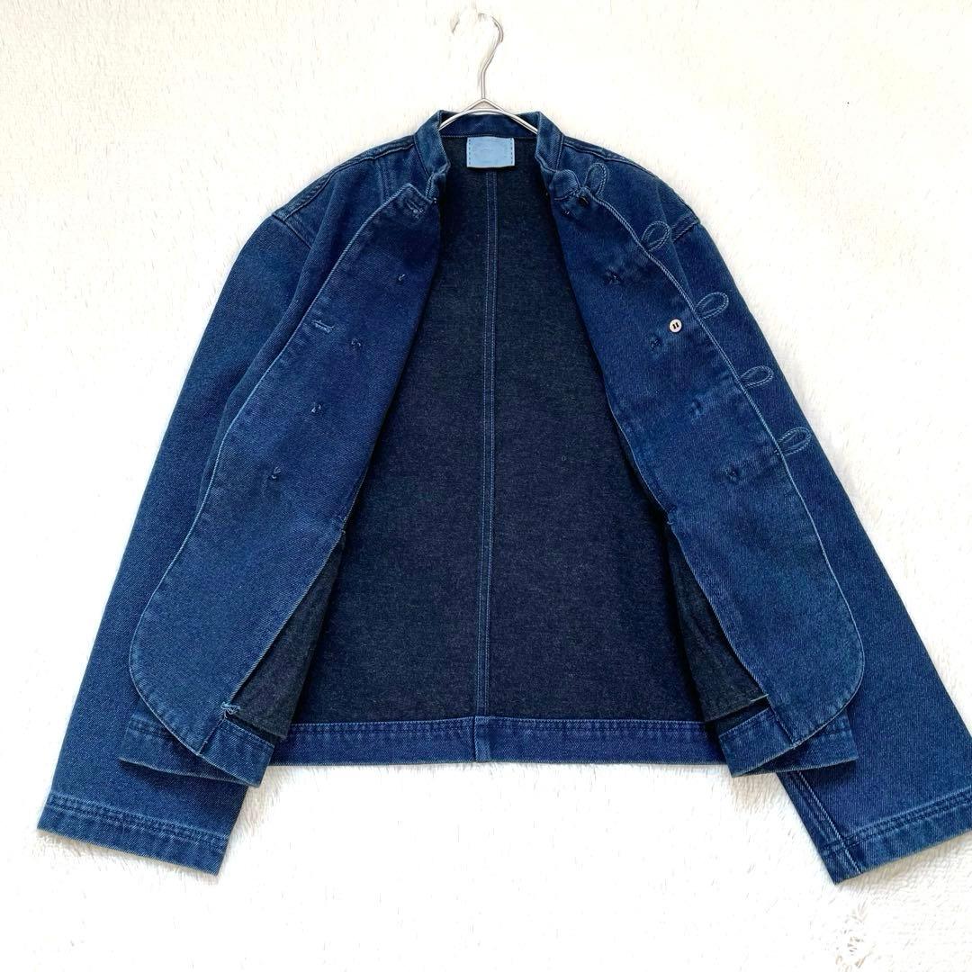 HAI SPORTING GEAR デニムジャケット　チャイナボタン　ウール混