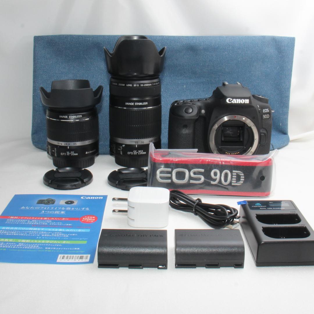 ❤️予備バッテリー付き❤️Canon EOS 90D 手振れ補正ダブルレンズ❤️