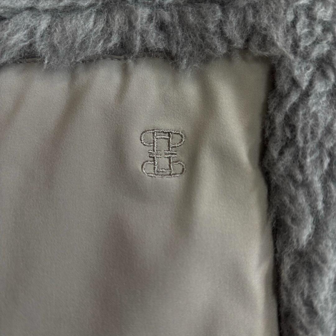 美品ティッカ WOOLファーベスト 24FW ハイネックライトグレー F su3