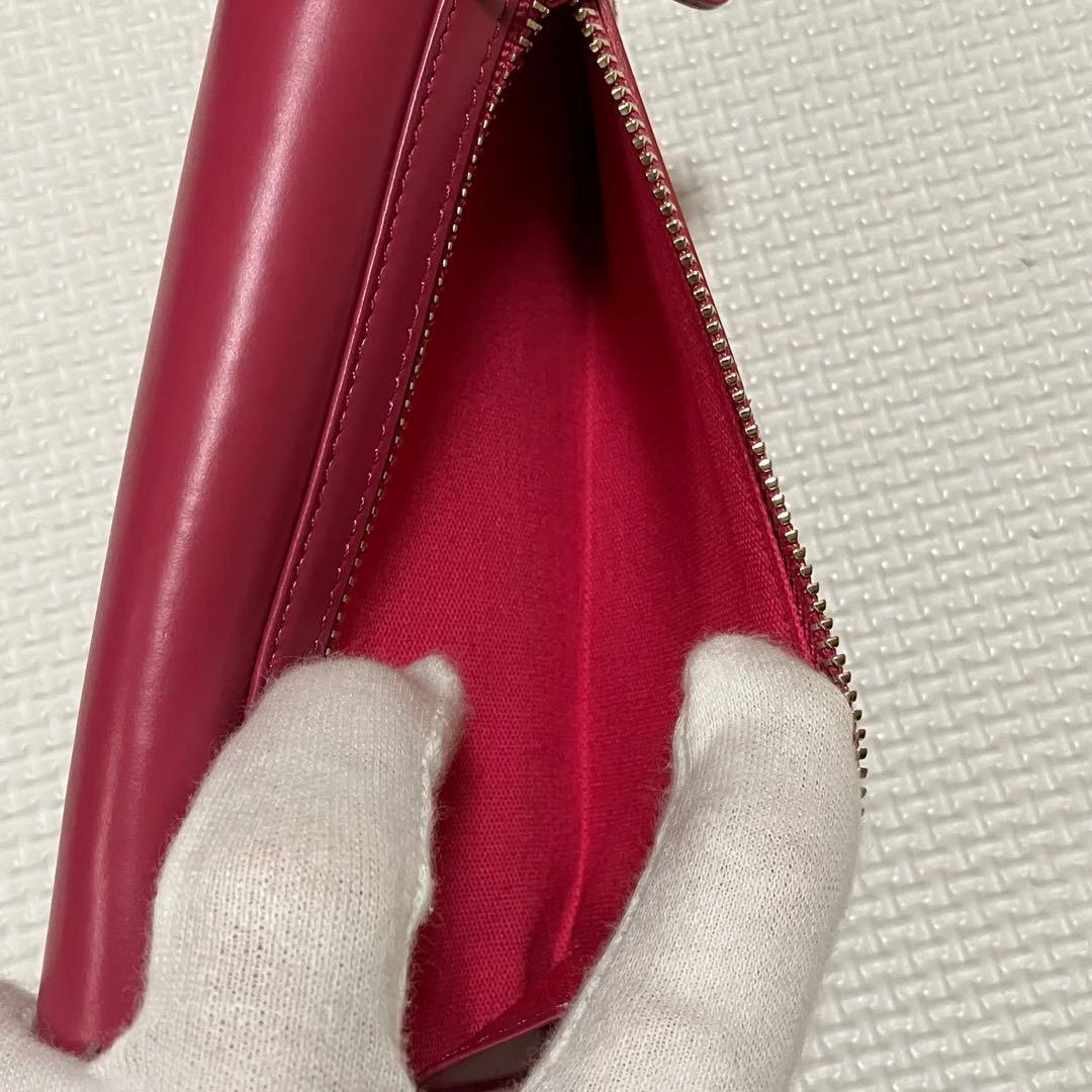 ・未使用　HEAD PORTER レザー三つ折り財布 チェーン　ピンク　箱付き