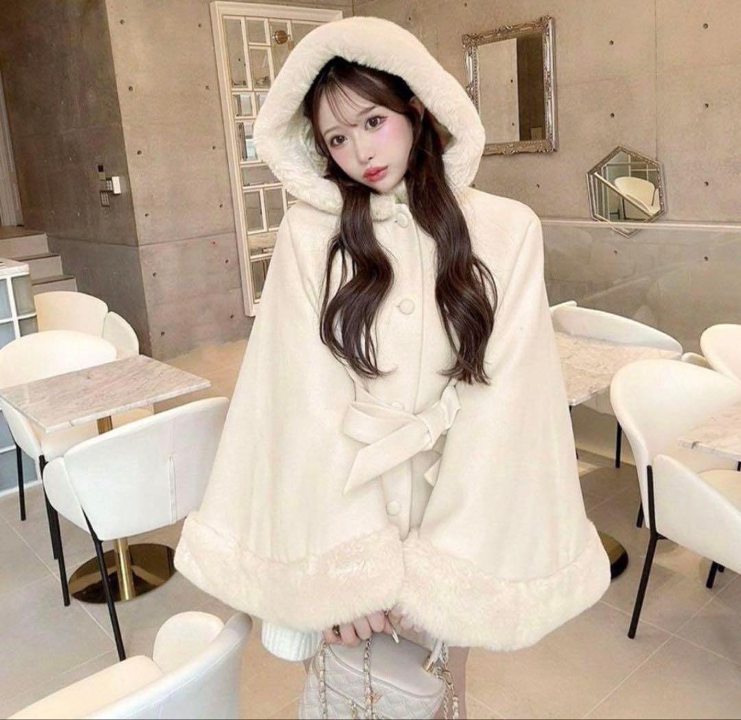 シェリミー Cherimi フード付きケープコート