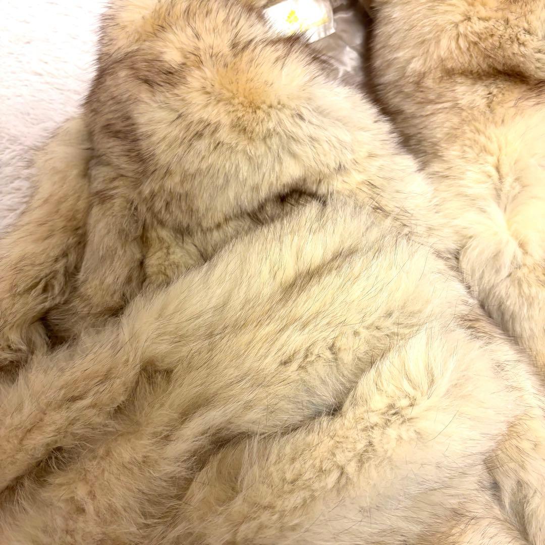 毛皮　ブルーフォックス　ファー　コート　ボリューミー