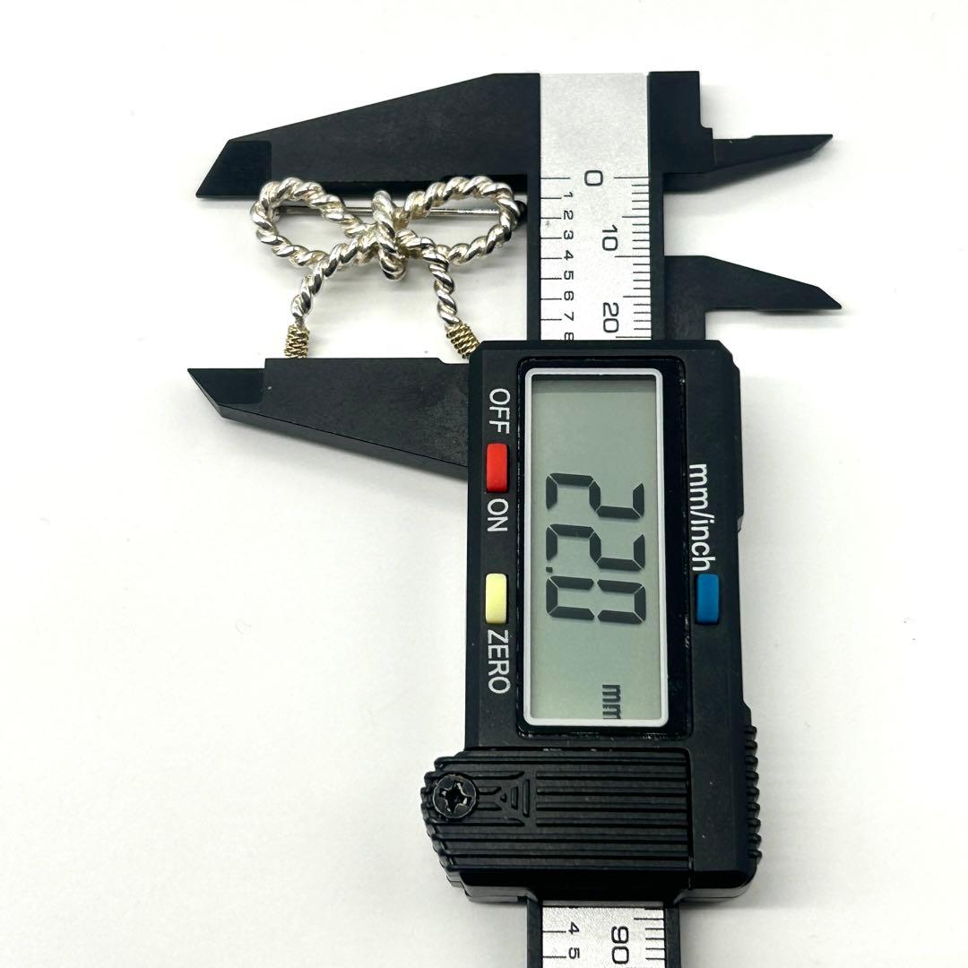 美品　ティファニー　リボン　ツイスト　コンビ　ブローチ　925 750