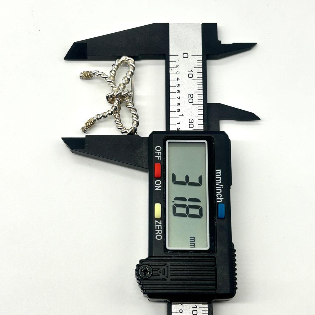 美品　ティファニー　リボン　ツイスト　コンビ　ブローチ　925 750