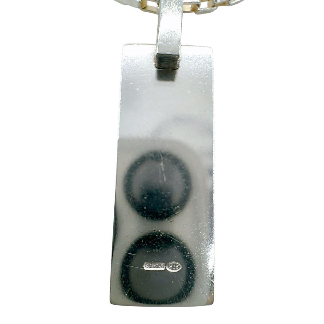 【美品】グッチ ネックレス プレート シルバー SV 925 ロゴ 刻印 箱付き