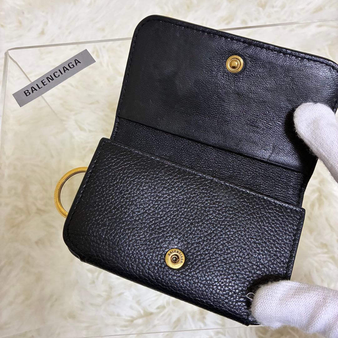 美品✨BALENCIAGA キーケース　６連　ブラック　ゴールド　cash 箱