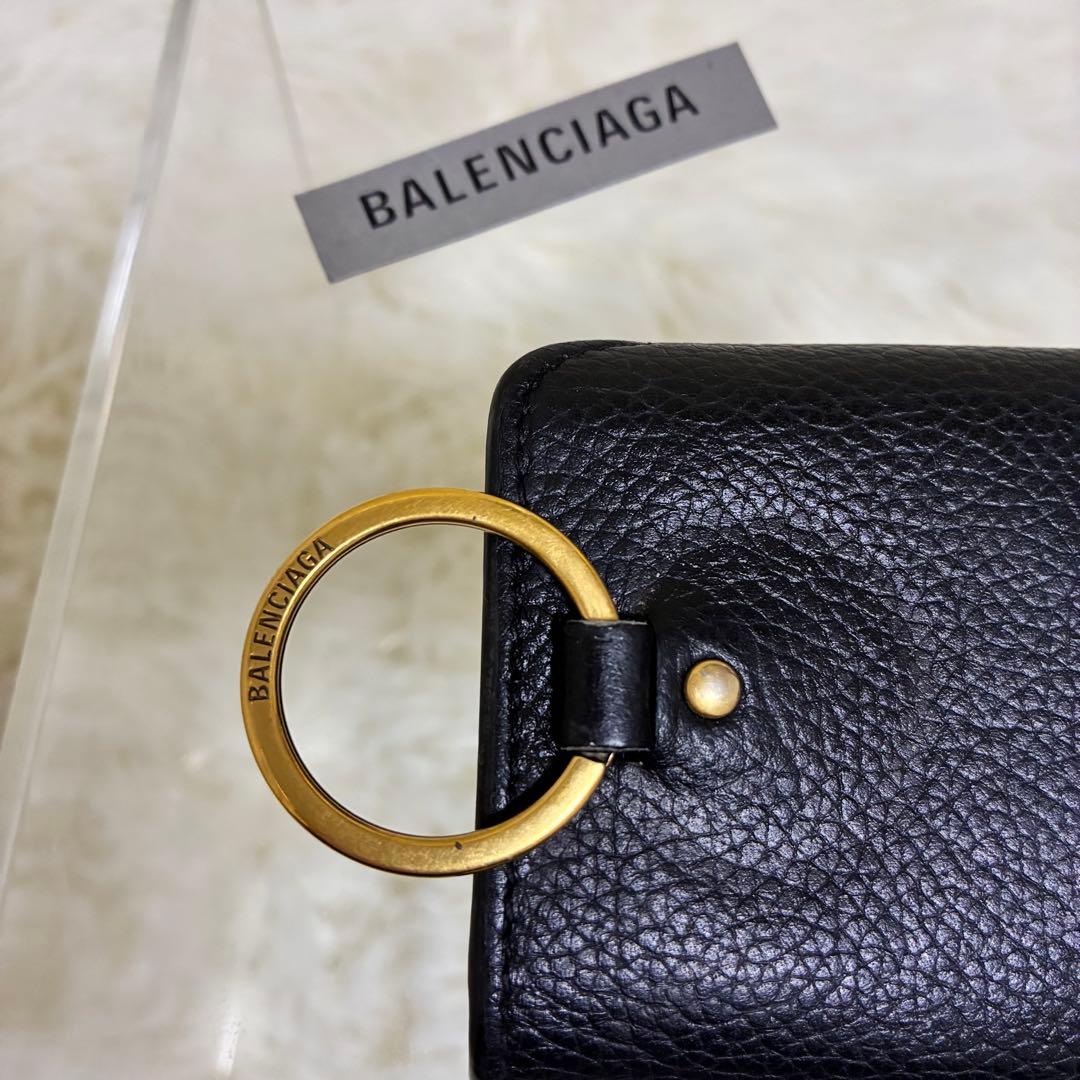 美品✨BALENCIAGA キーケース　６連　ブラック　ゴールド　cash 箱