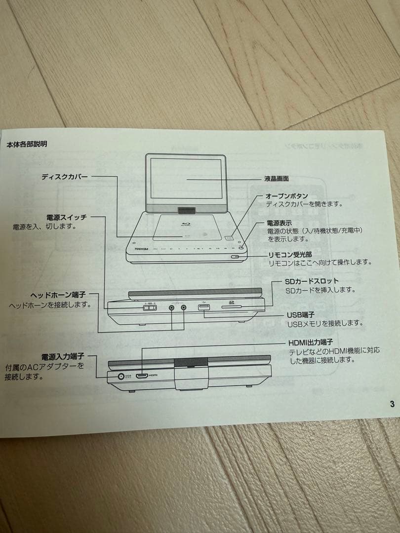 REGZA レグザ　ポータブルプレーヤー　DVD TOSHIBA