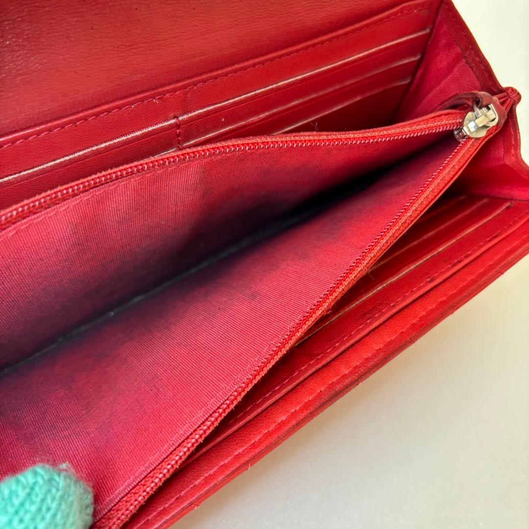 シャネル A80142 ウォレット　ココマーク　レザー赤　レッド　長財布 19番