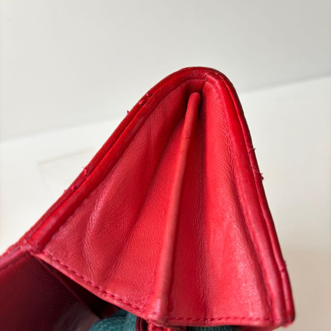 シャネル A80142 ウォレット　ココマーク　レザー赤　レッド　長財布 19番