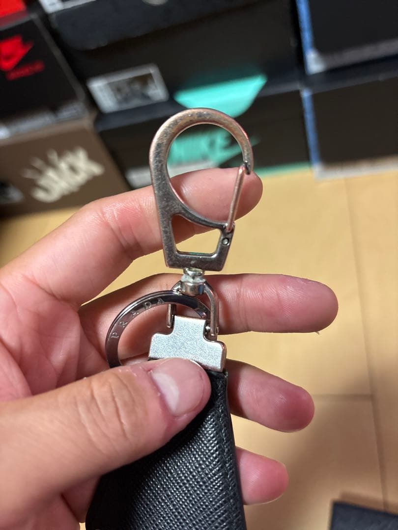 PRADA ブラック ナイロン キーホルダー 2個セット