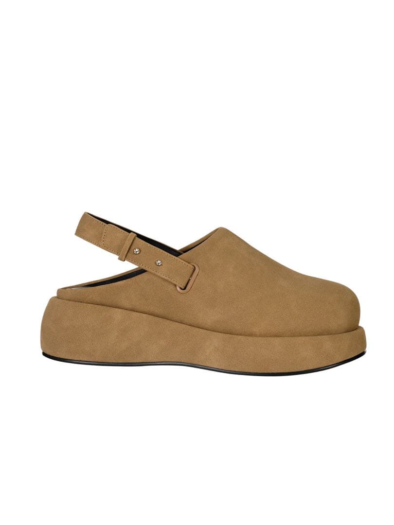 靴 STAND OIL HATCHED MULE CAMEL 24cm