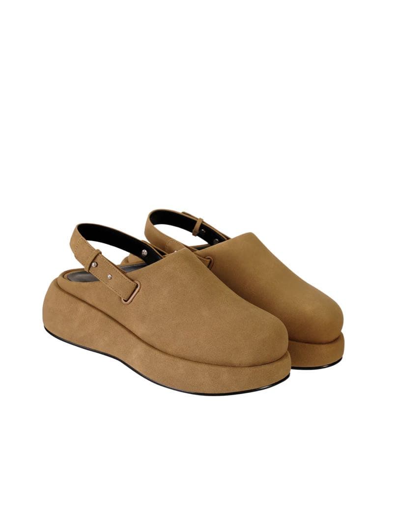 靴 STAND OIL HATCHED MULE CAMEL 24cm