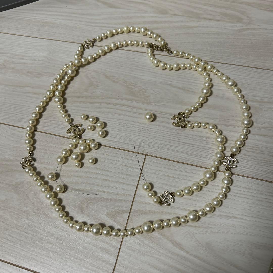CHANEL ホワイトパール 2連ネックレス