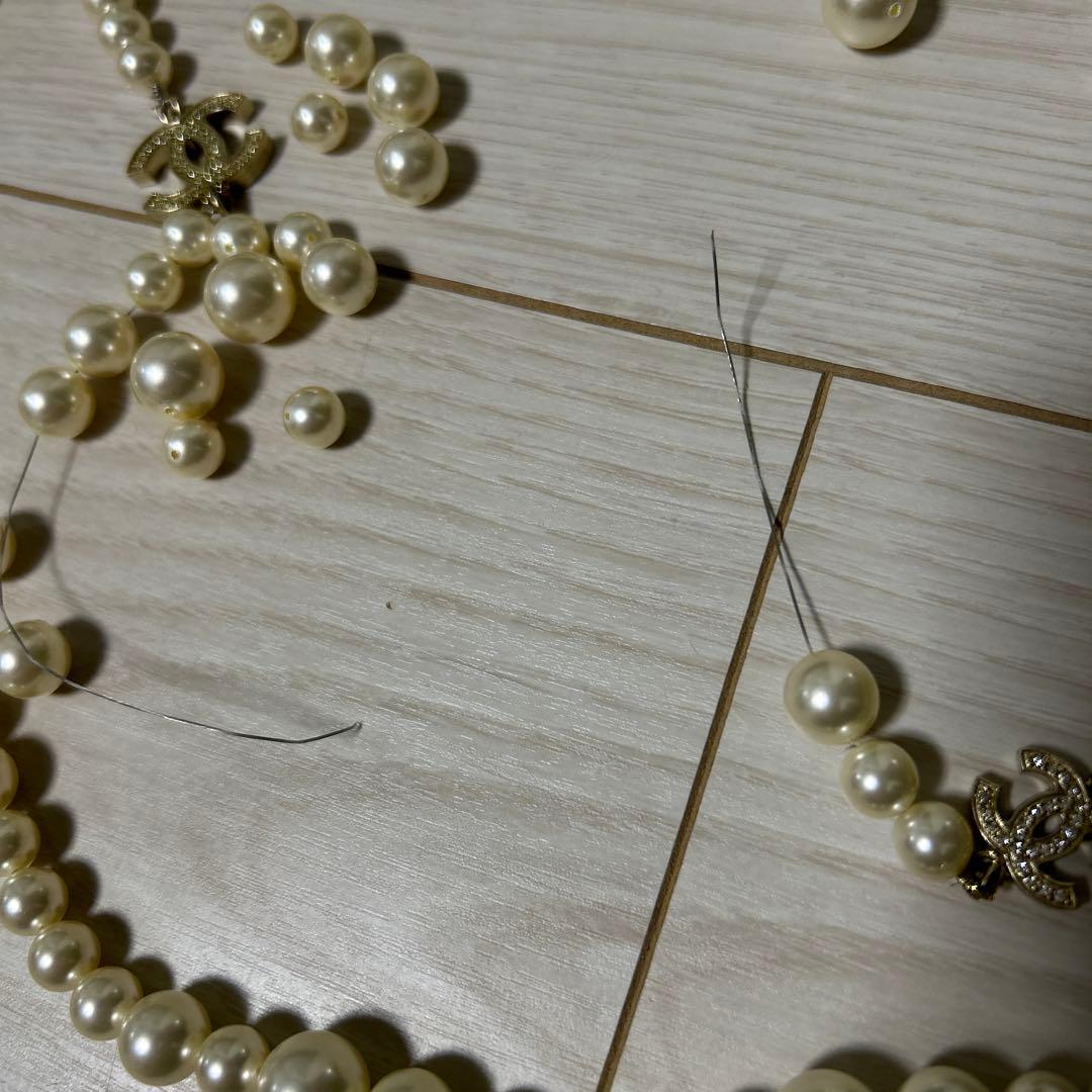 CHANEL ホワイトパール 2連ネックレス