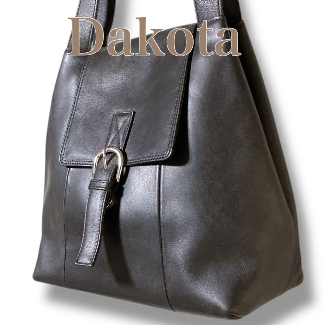 ダコタ 日本製 肩掛け可 オールレザー フラップ ショルダーバッグ ブラック
