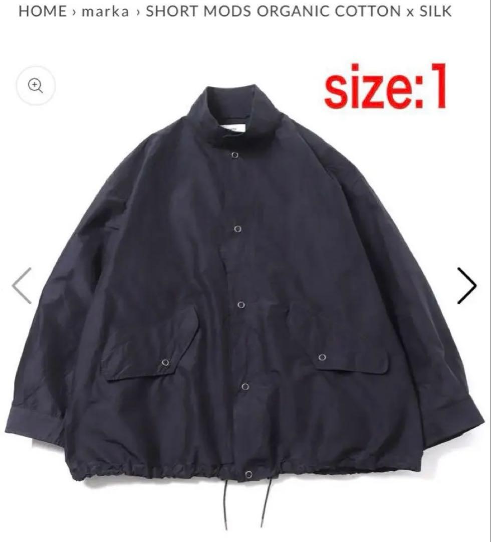 marka ショートモッズオーガニックコットン x シルク ネイビー