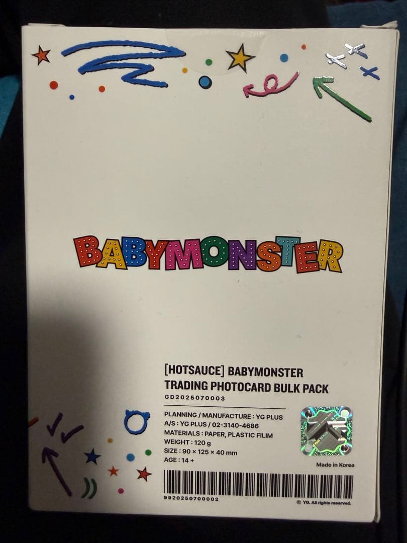 ベビモン HOTSAUCE トレカ 5枚✖️10パック入り BABYMONSTER