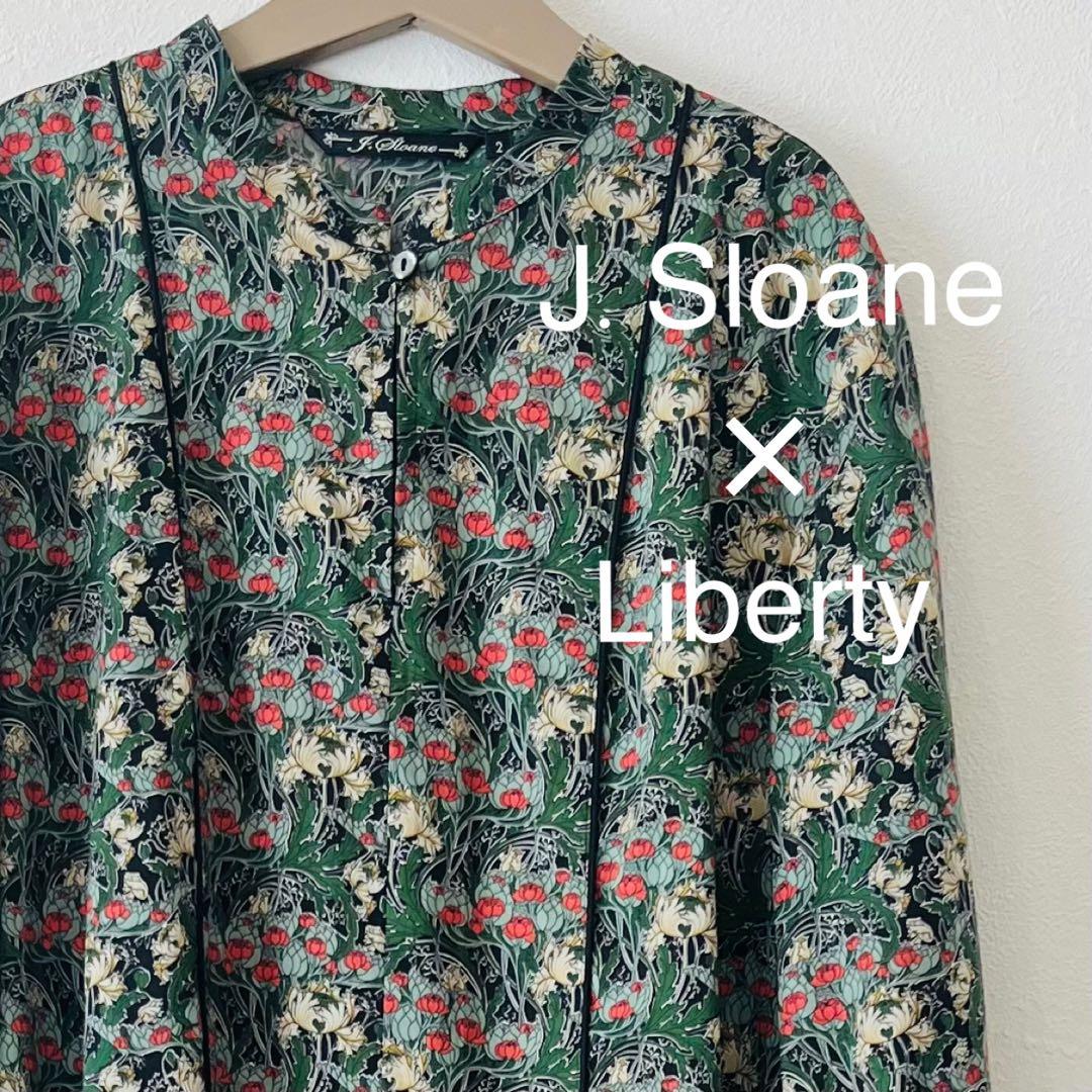 【しかたに】J.sloane リバティ パイピングワンピース