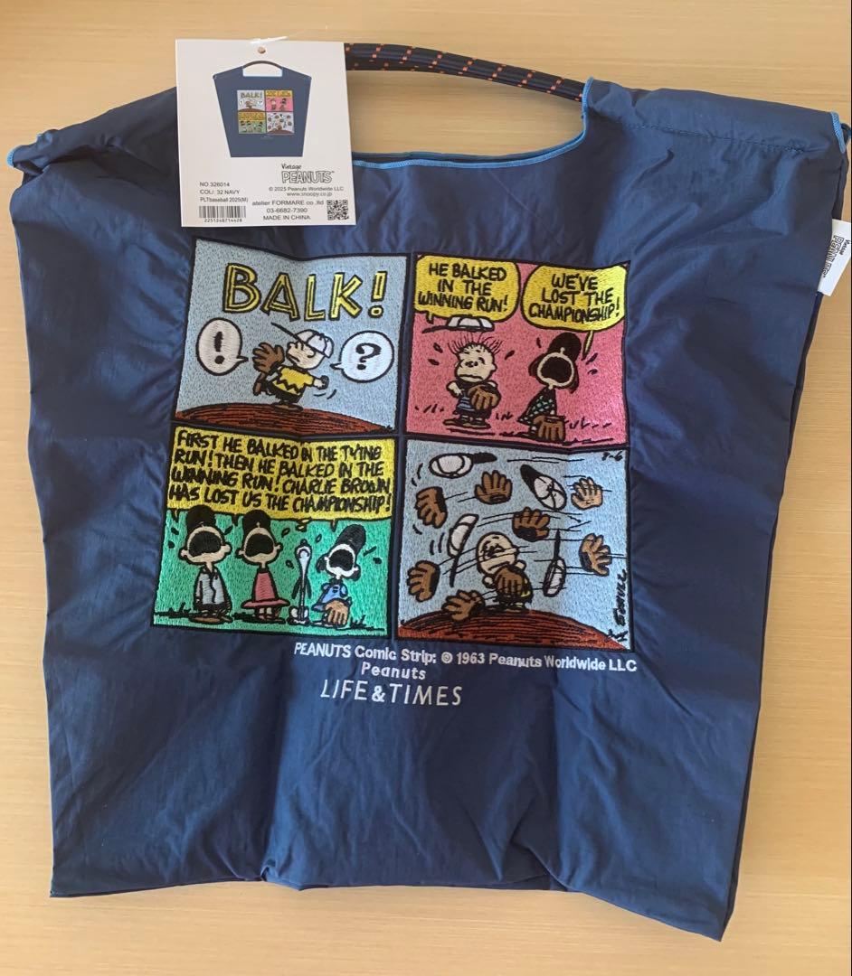 ボールアンドチェーン　スヌーピー　西宮限定　トートバッグBaseball 柄
