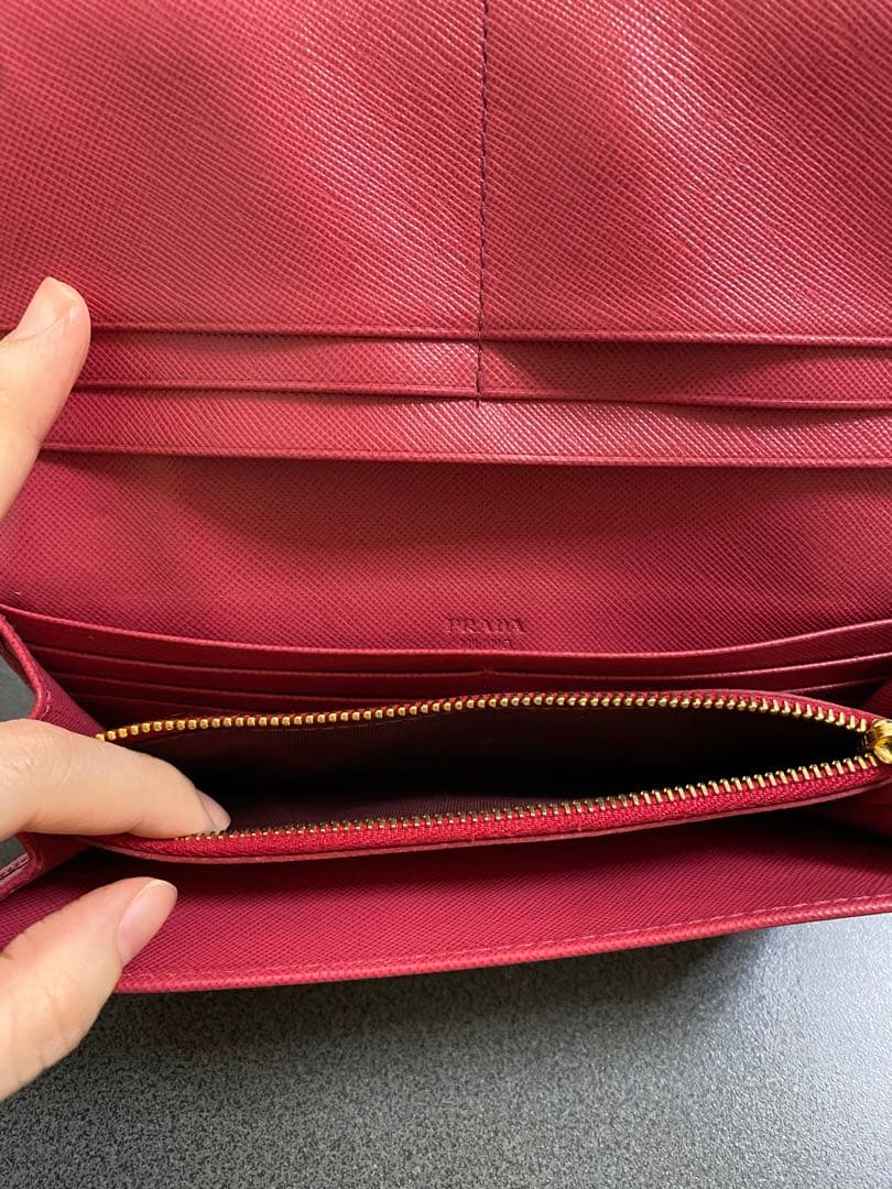 PRADA 長財布 サフィアーノ リボン ペオニア