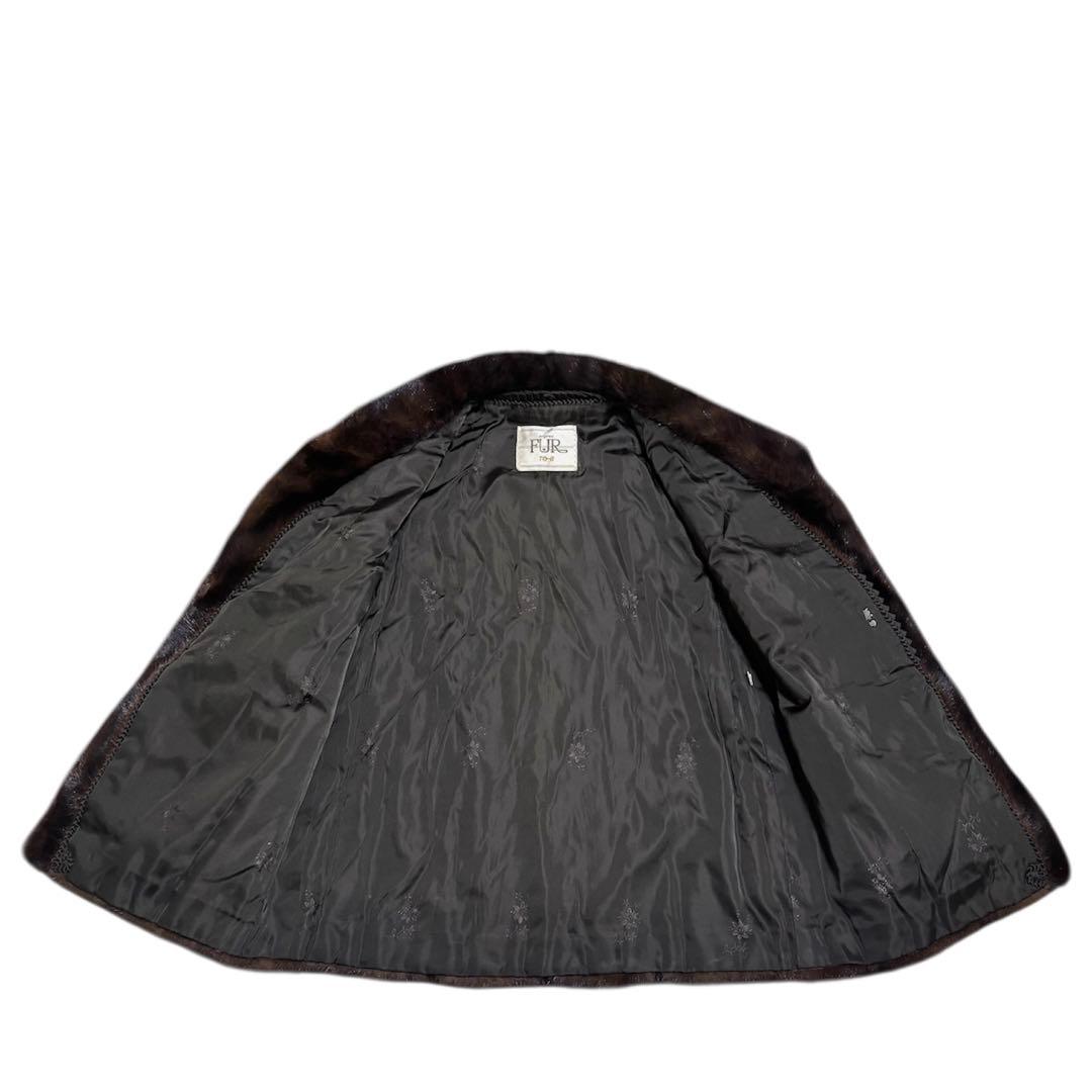 【美品】MINKFUR ミンクファー/ブラウン系/ファーコート/ハーフコート