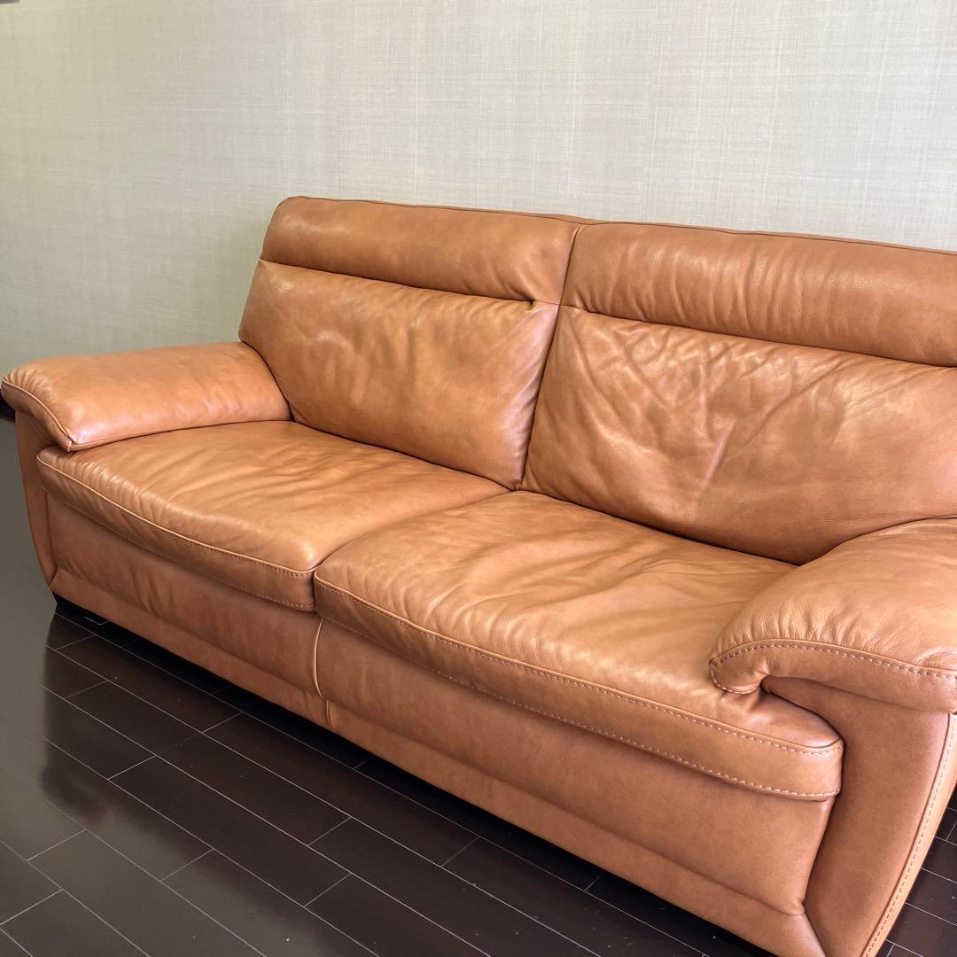 ニトリ　3人掛け　イタリア本革　ソファ