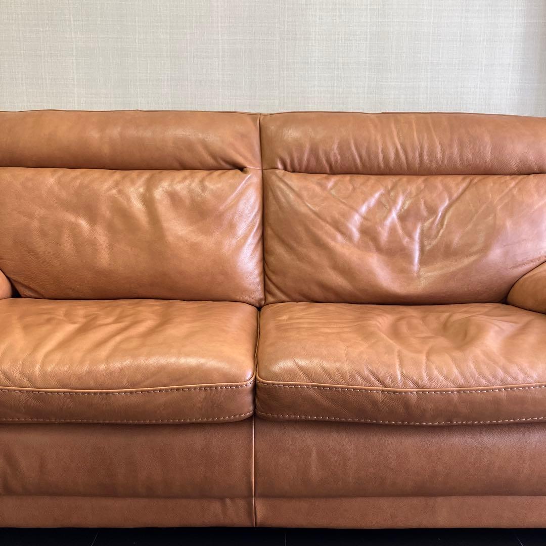 ニトリ　3人掛け　イタリア本革　ソファ