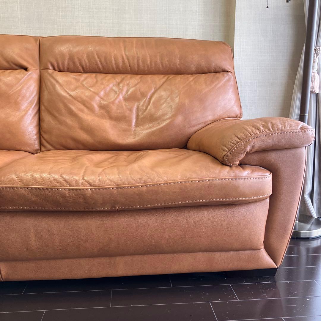 ニトリ　3人掛け　イタリア本革　ソファ