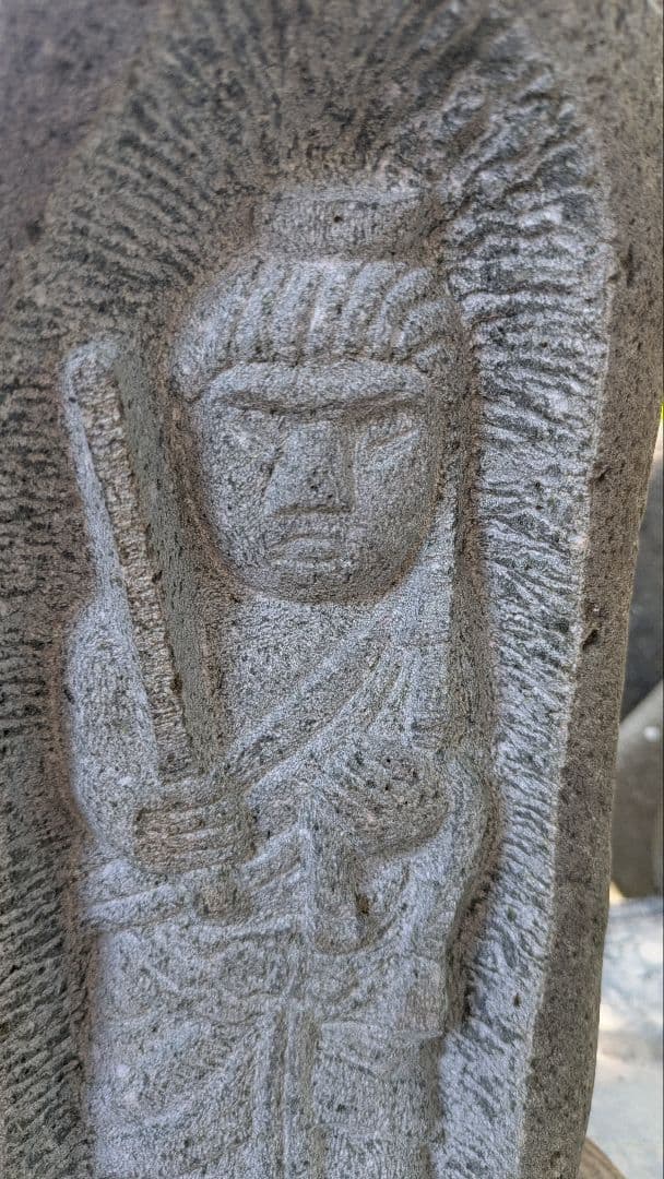 不動明王、石仏、河原の石に不動明王、新品、倉田辰彦作