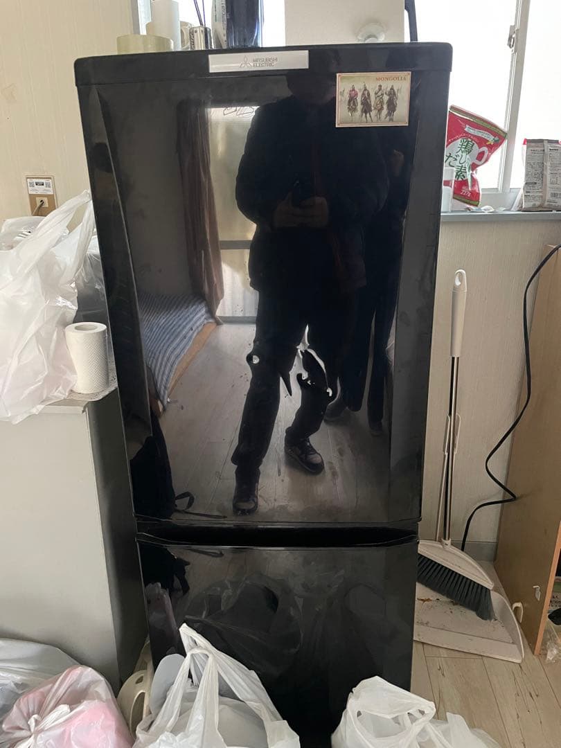 ブラック 2ドア冷蔵庫