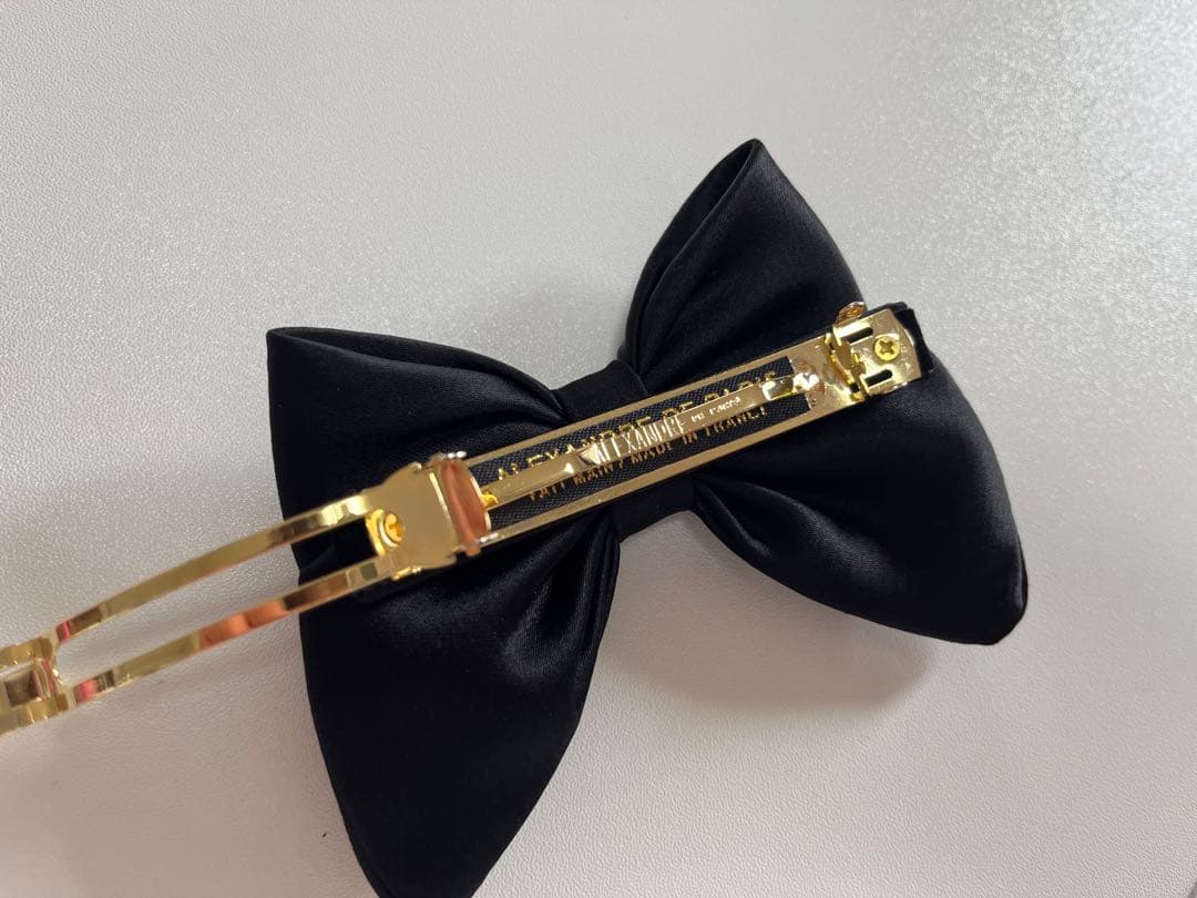 アレクサンドルドゥパリ リボン バレッタ ブラック