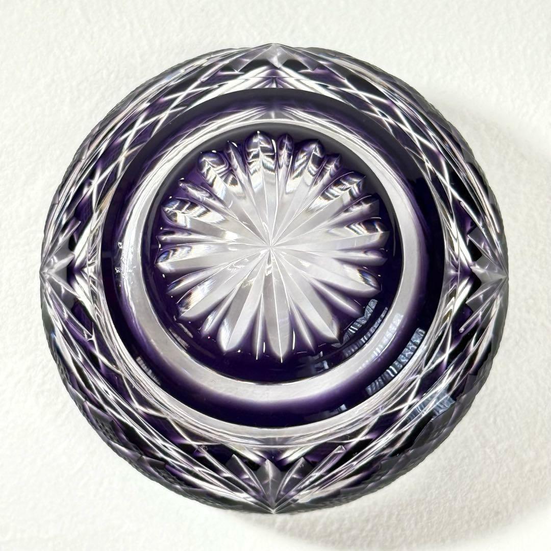 薩摩切子 辻俊幸 小付鉢 レモンカット 紫 ツジガラス工芸 ①