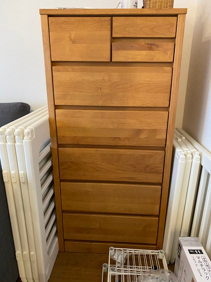 木製チェスト 6段 ナチュラルカラー 幅60cm【日本製】