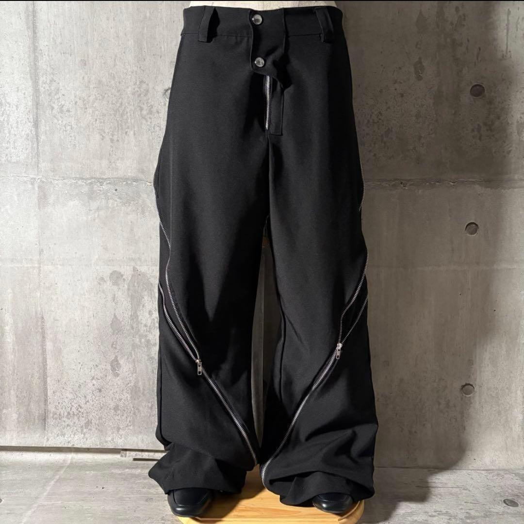 パンツ archive flare slacks zip design y2k mode