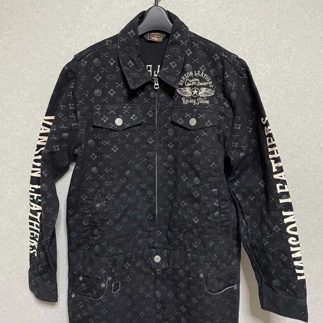 美品　VANSON モノグラム　オーバーオール　つなぎ オ－ルインワン　XL