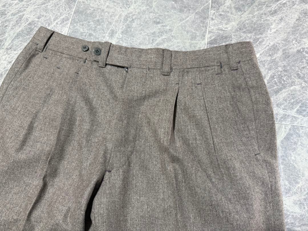 AMBROSI Super 100'S アンブロージ ウール 2タック パンツ