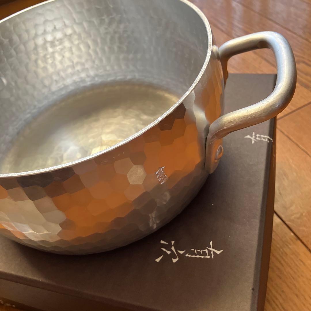 有次　両手鍋　未使用　18センチ　蓋あり