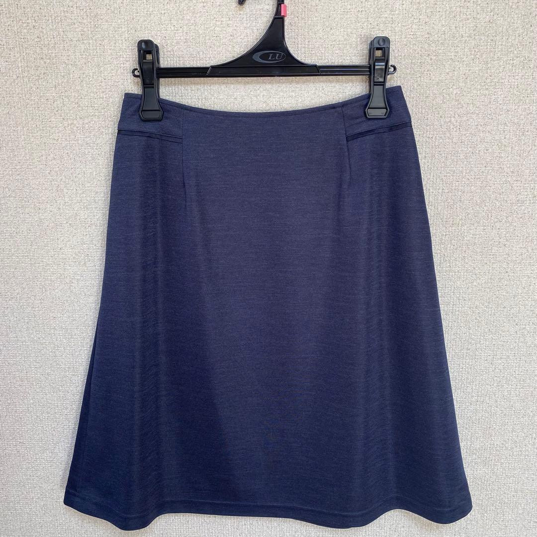 【ちゃま】セロリー 事務服 11号 オーバーブラウス スカート ネイビー