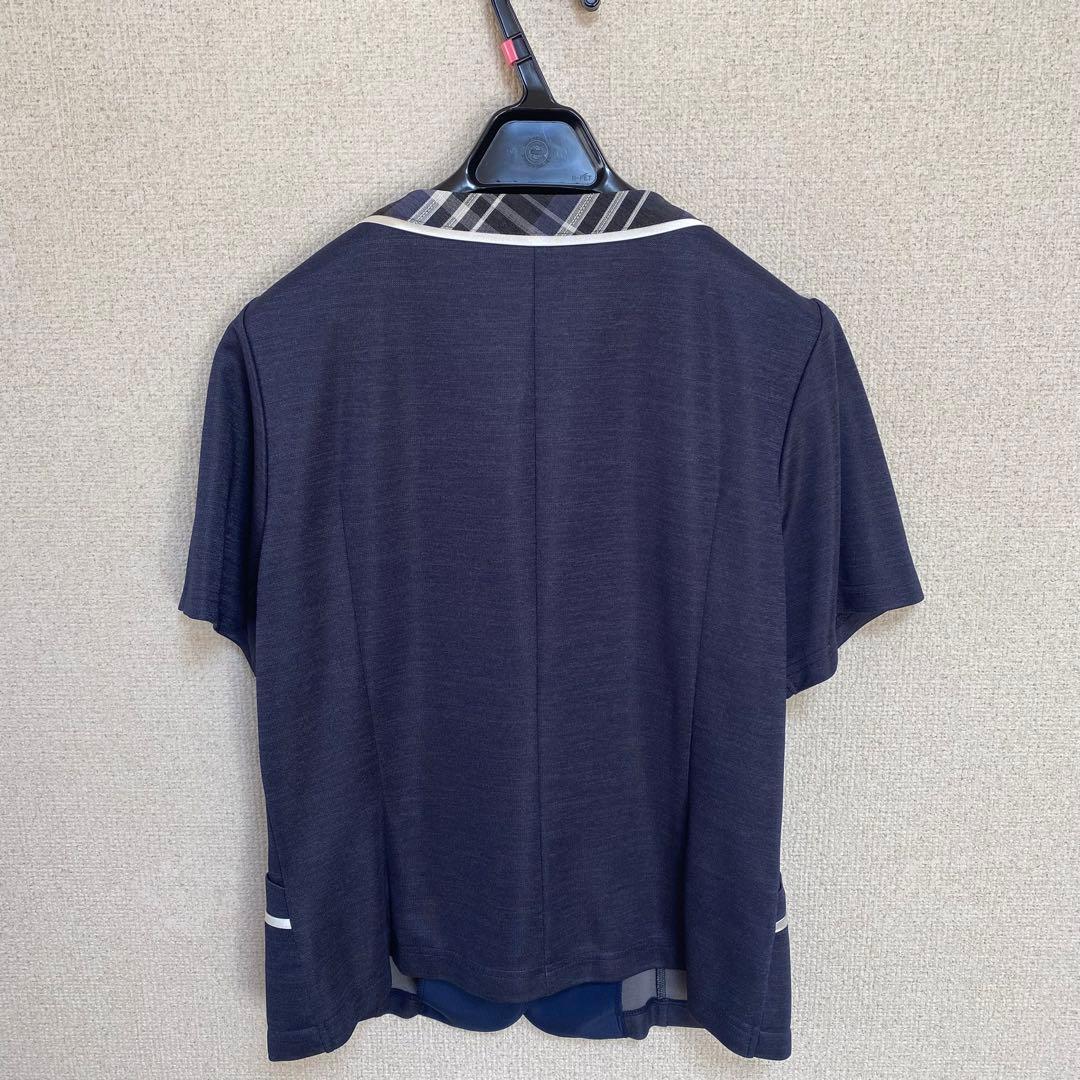 【ちゃま】セロリー 事務服 11号 オーバーブラウス スカート ネイビー