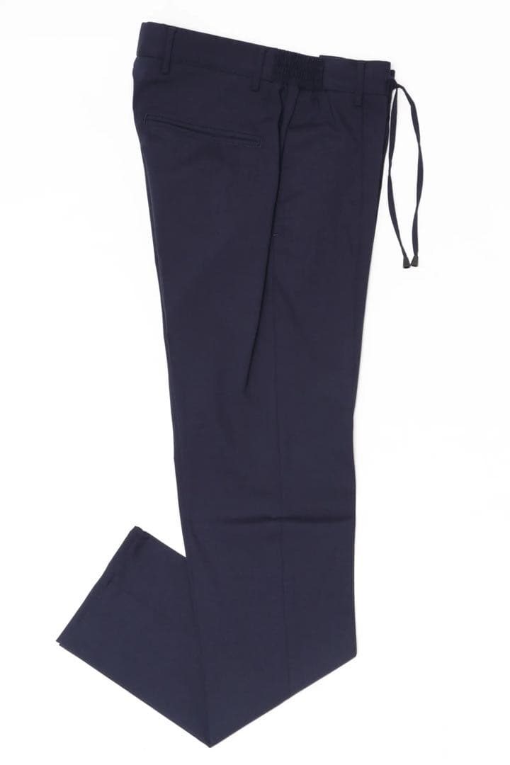 giabsarchivioネイビー スリムフィット スラックス 9部丈