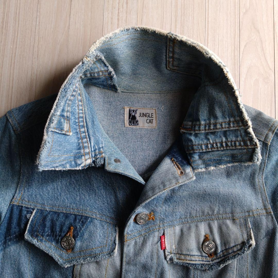 試着のみ　JUNGLE CAT リーバイス　パッチワーク　デニムジャケット　M