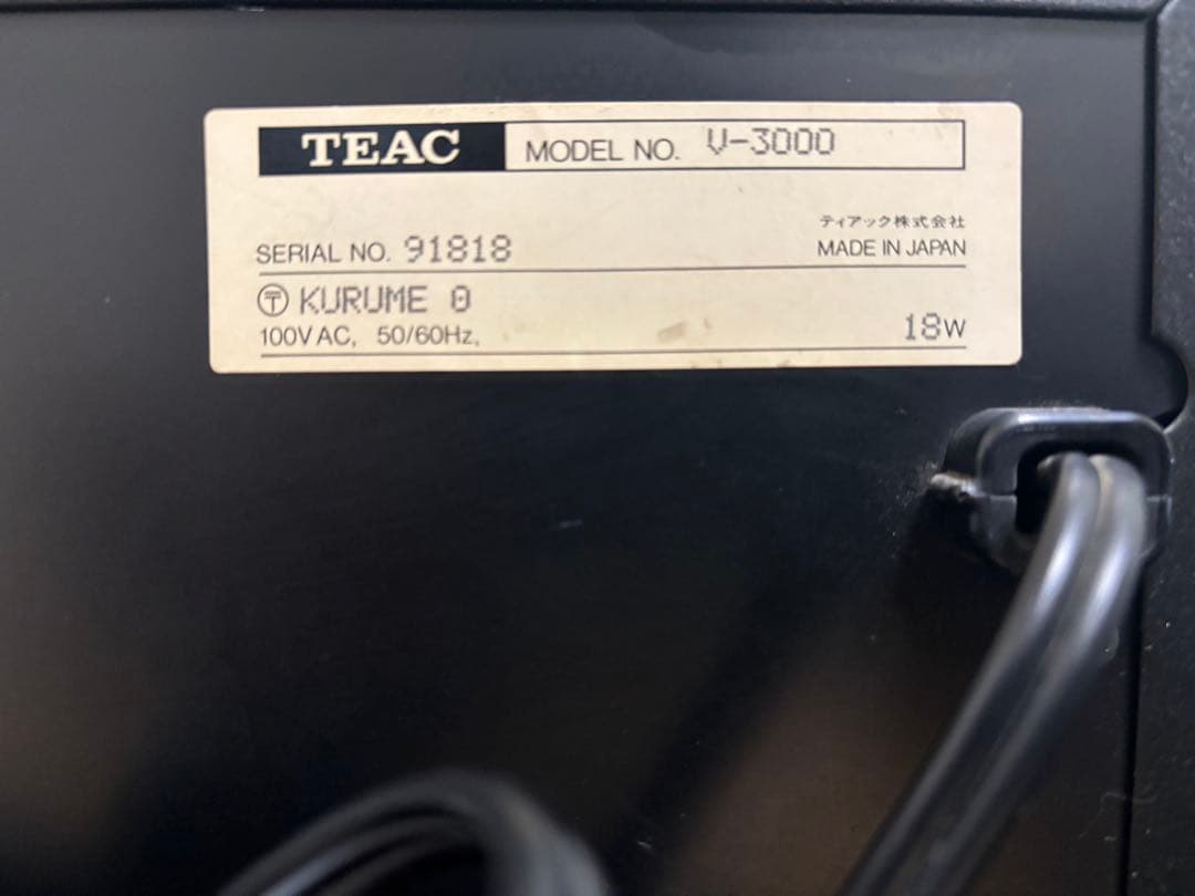 TEAC ステレオカセットデッキ　V-3000 中古